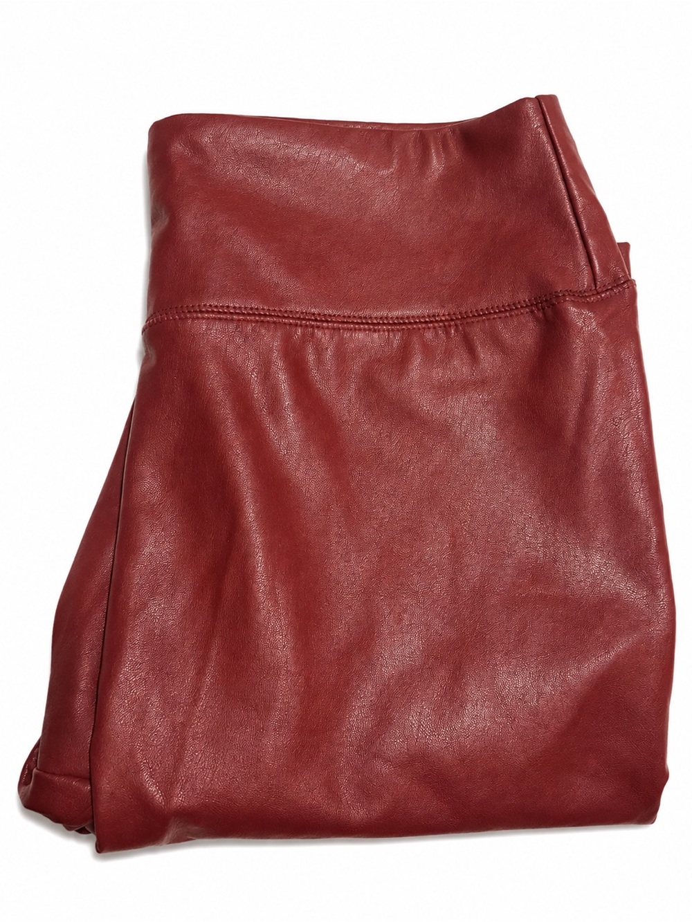 Burgundy Faux leather leggings